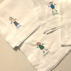 Custom Embroidered Kids Drawing Napkins