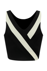 YOGAFLOW BACK WRAP CROPPED TOP DUO BLACK