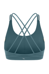 POWERFLOW LIGHT SUPPORT STRAPPY SPORTS BRA SLATE BLUE
