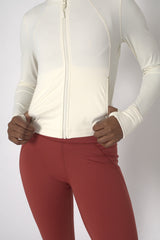 POWERFLOW CROPPED RUNNING JACKET OFF WHITE