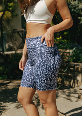 Palmaire Navy & White Printed Shorts