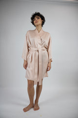 Silk Dreamscape Short Kimono Robe