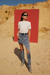 Free Heaven Crop Draped Tshirt - Blanc De Blanc