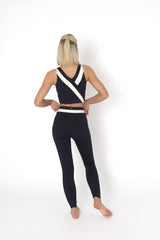 YOGAFLOW BACK WRAP CROPPED TOP DUO BLACK