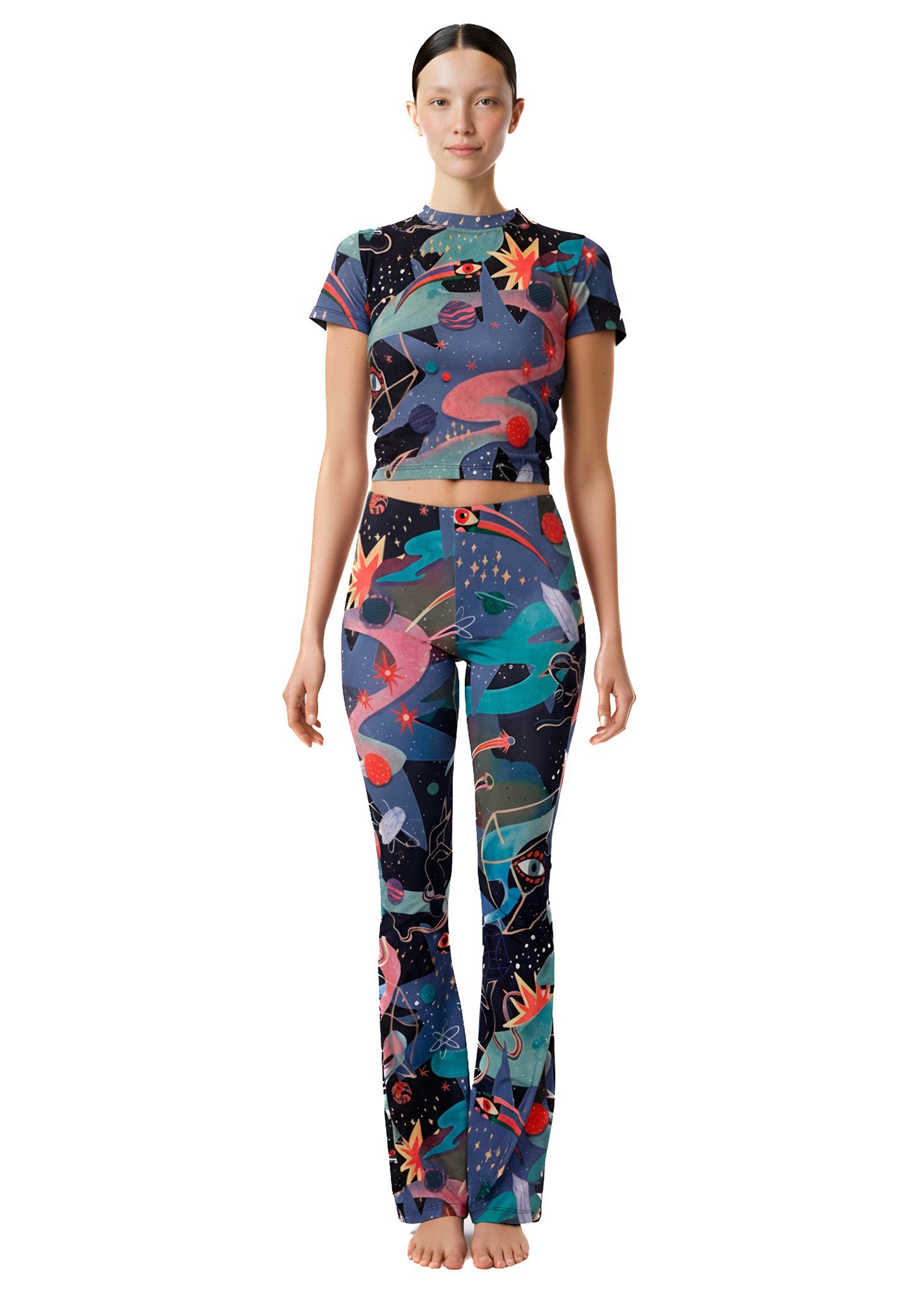 DOOR of the COSMOS FLARED PANTS - BAMBOO