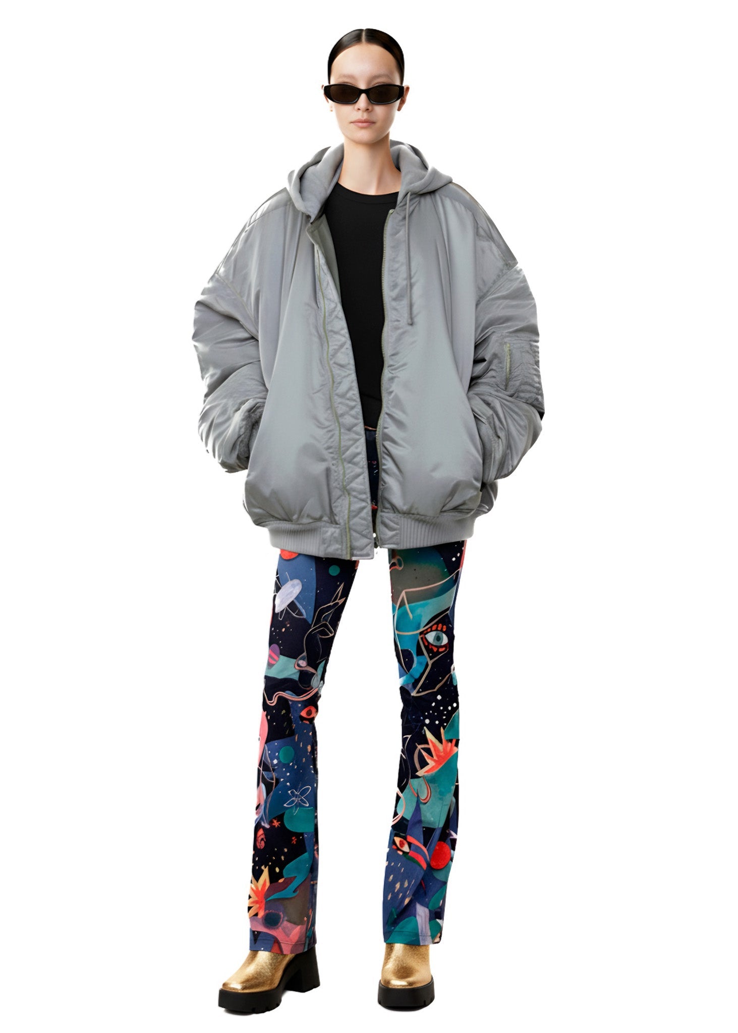 DOOR of the COSMOS FLARED PANTS - BAMBOO