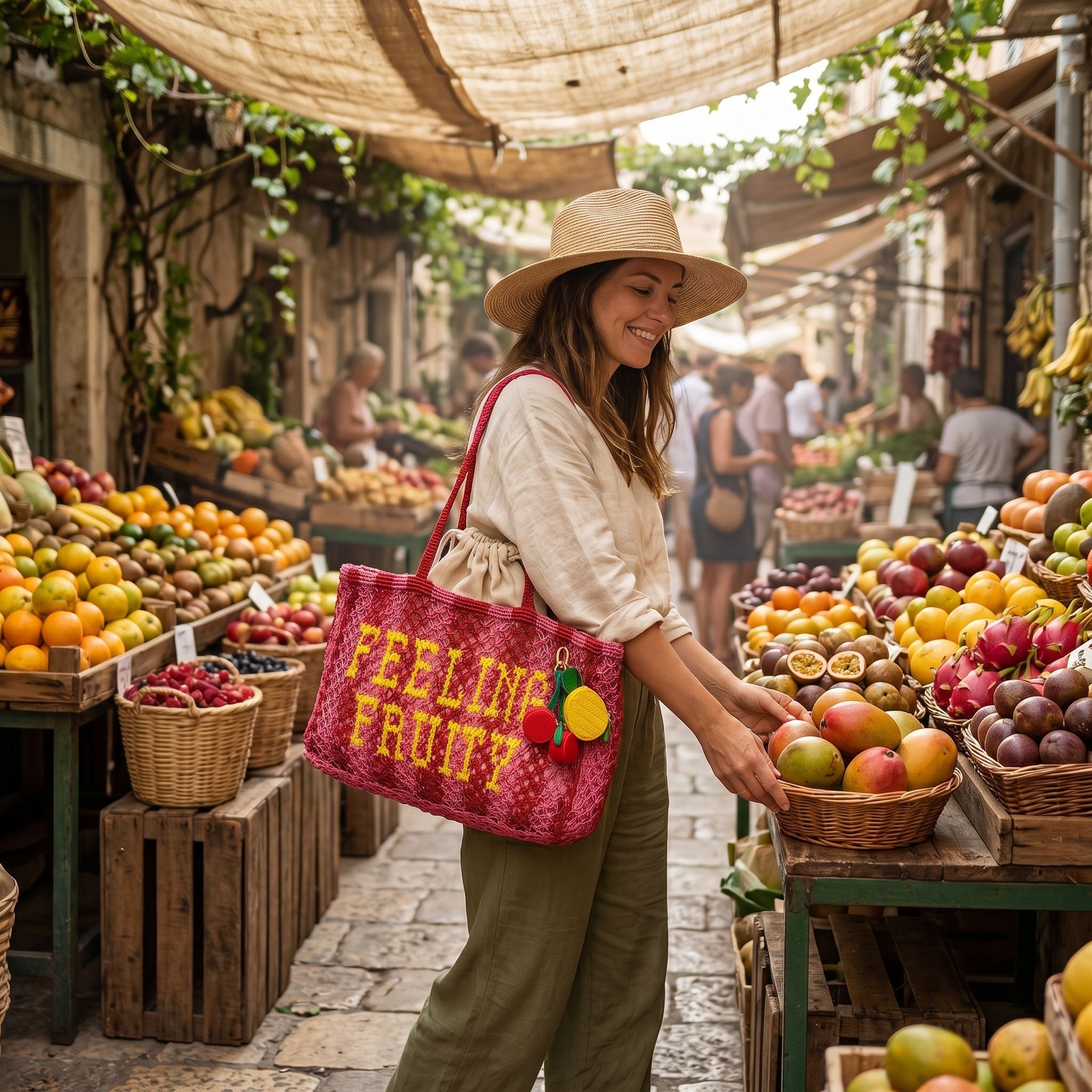 Feeling Fruity Jute Bag & Charms