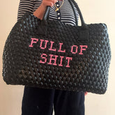 Vegan Pink FULL of SHIT Woven Handbag
