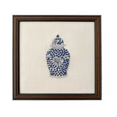 Ginger Jars Set of 4 Embroidered Artwork