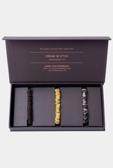 Skinny Silk Scrunchie Set Brown/PannaCotta/Animal