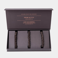 Skinny Silk Scrunchie Set Future Brown