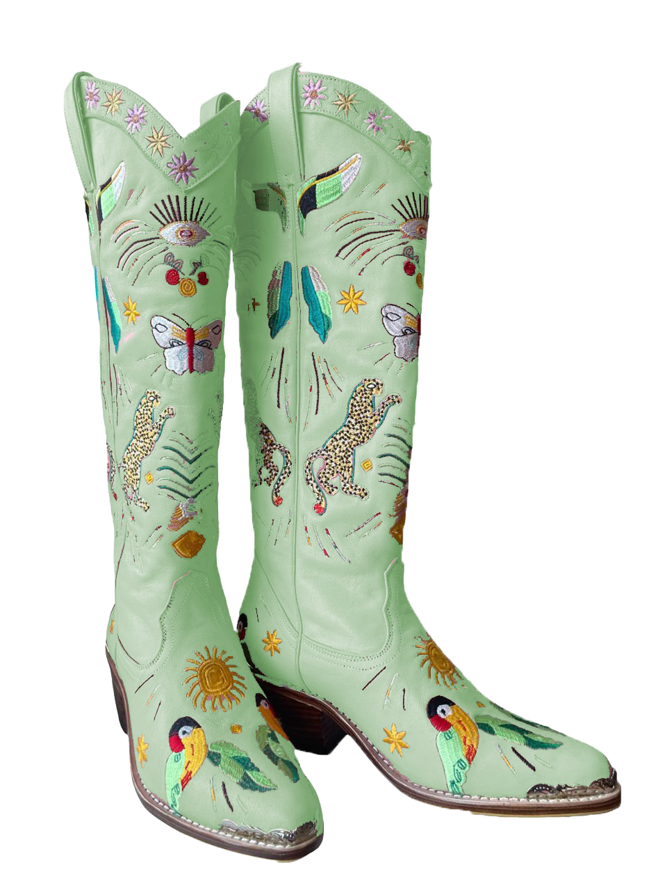 Willow Embroidered Leather Boots