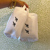 Set of 2 Monogram Quilted Cosmetic Bag