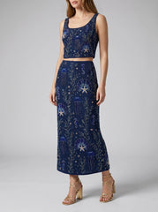 Reya Co-Ord Top in Navy
