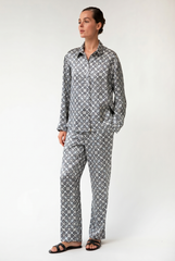 Black Crystal Neo Geo Silk Pyjama Pants