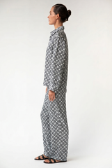 Black Crystal Neo Geo Silk Pyjama Pants