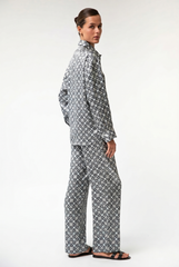 Black Crystal Neo Geo Silk Pyjama Pants