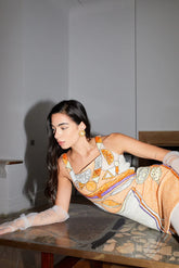 Palm Beach Hand-Beaded Mini Dress in Orange