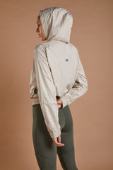 Women's Hooded Track Jacket - Light Beige