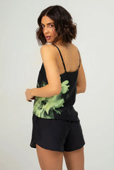Silk Dreamscape Camisole Black Flower