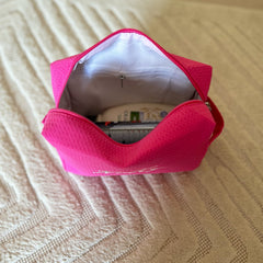 Monogram Quilted Cosmetic Pink Bag