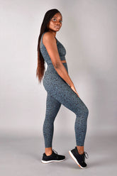 Ultra High Rise Recycled 7/8 Legging in Emerald Leopard