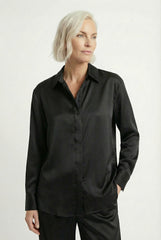 The Lady Silk Shirt Crystal Black
