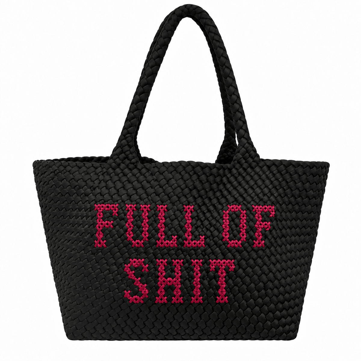 Large Full of Shit Burgundy Handbag