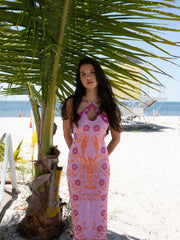 Lobster Pink Long Dress