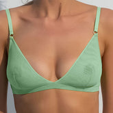 I.D. Line Soft Triangle Fine Mesh Bralette Mint Cream