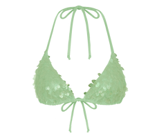 Sienna Sequin Embroidery Bikini Top - Green