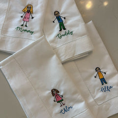 Custom Embroidered Kids Drawing Napkins