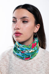 Multi Purpose Neck Scarf - Floral Stripes