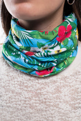 Multi Purpose Neck Scarf - Floral Stripes