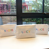 Rainbow Waffle Monogram Makeup Bag