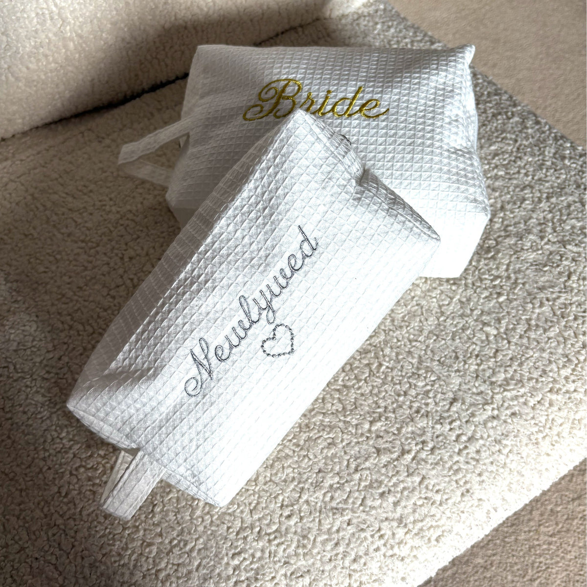 Newlywed Wedding Waffle Make Up Bag