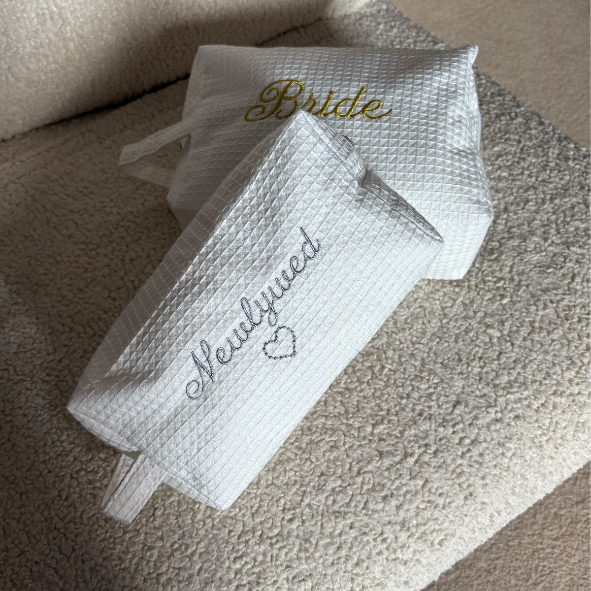 Newlywed Wedding Waffle Make Up Bag