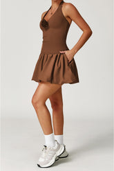 NOA Padel Bra Top and Skirt Set (With Flower)