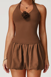 NOA Padel Bra Top and Skirt Set (With Flower)