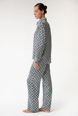 Black Crystal Neo Geo Silk Shirt