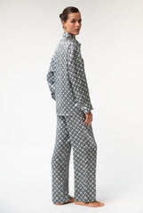 Black Crystal Neo Geo Silk Pyjama Pants