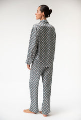 Black Crystal Neo Geo Silk Shirt