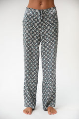 Black Crystal Neo Geo Silk Pyjama Pants