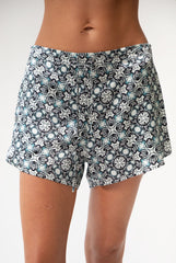 Black Crystal Neo Geo Silk Shorts