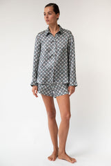 Black Crystal Neo Geo Silk Shorts