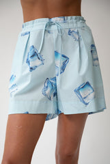 InStyle Cotton Poplin Shorts Ice Cubes