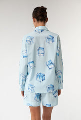 InStyle Cotton Poplin Shorts Ice Cubes