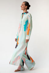 Us Tencel Twill Button-Down Long Shirt Dress