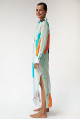 Us Tencel Twill Button-Down Long Shirt Dress