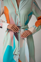 Us Tencel Twill Button-Down Long Shirt Dress